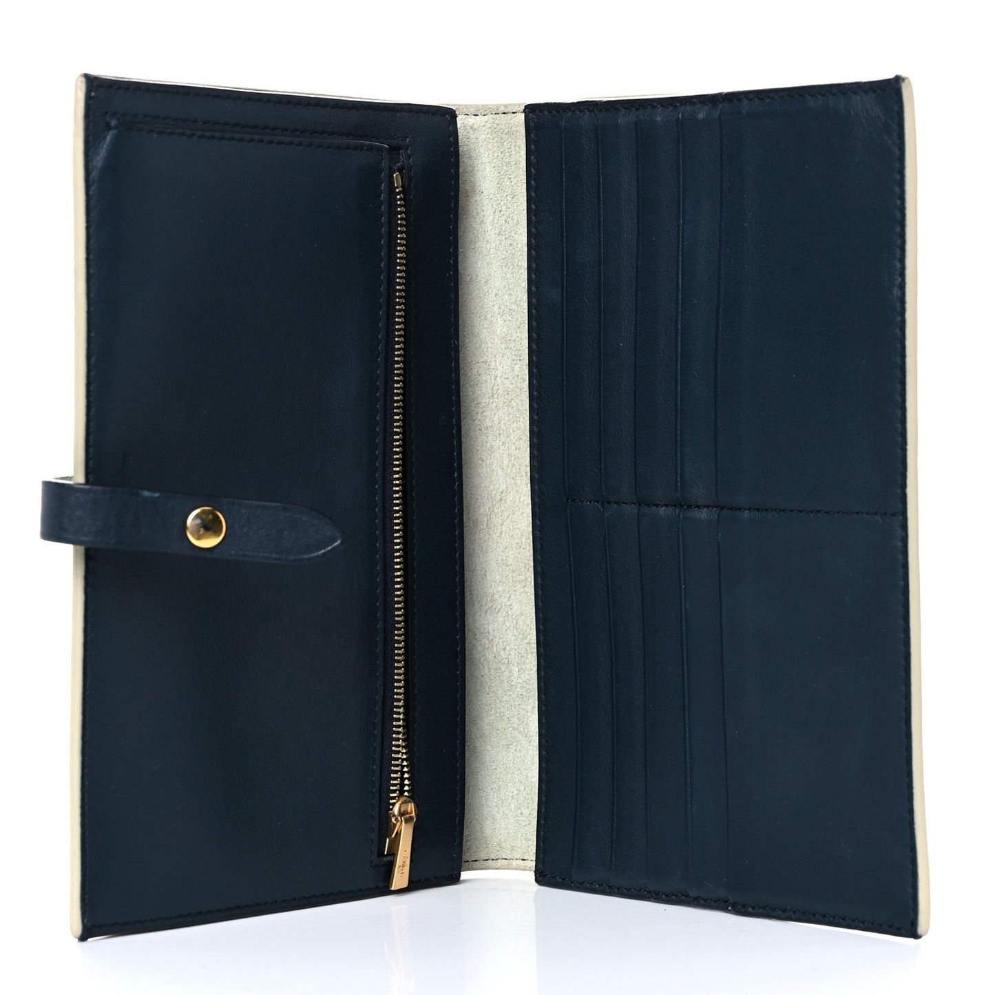 Grained Calfskin Large Multifunction Strap Wallet Pistachio