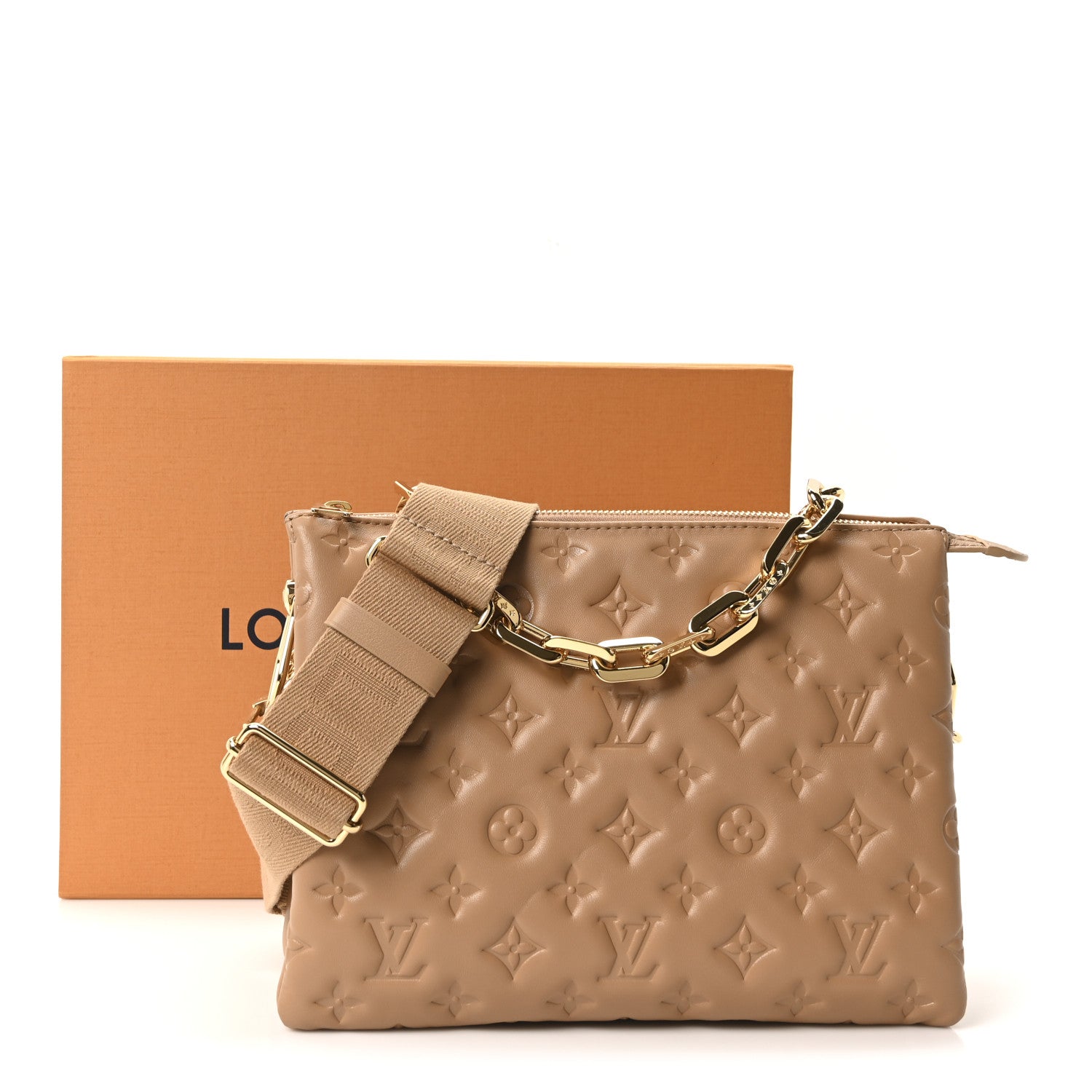 Louis Vuitton Lambskin Embossed Monogram Coussin PM Camel 10 of 10
