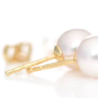 Mikimoto 18K Yellow Gold Akoya Pearl 7-7.5mm Stud Earrings 4 of 5