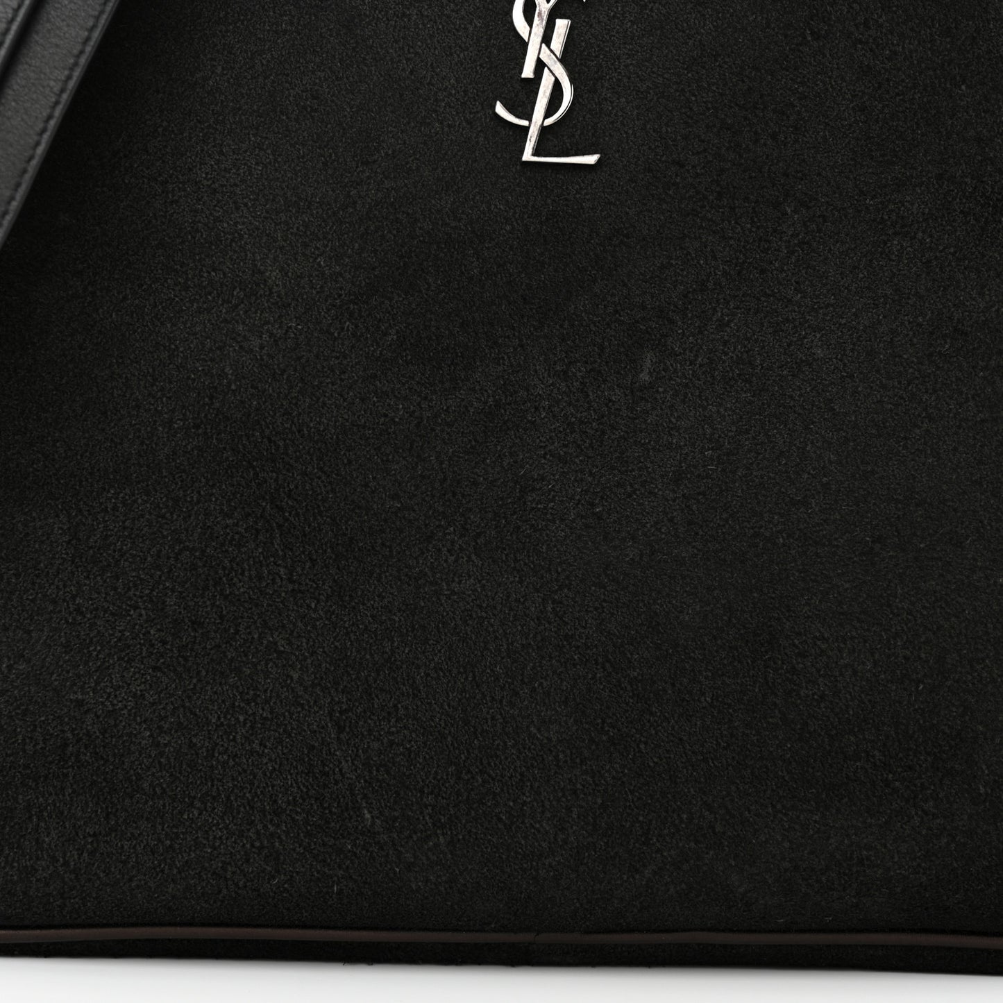 Suede Flat Messenger Bag Black
