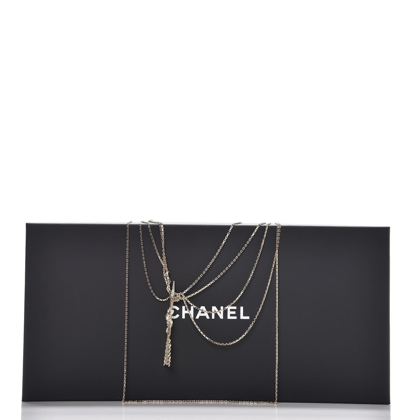 Crystal Pearl Multi Strand Chain CC Arrow Necklace Gold