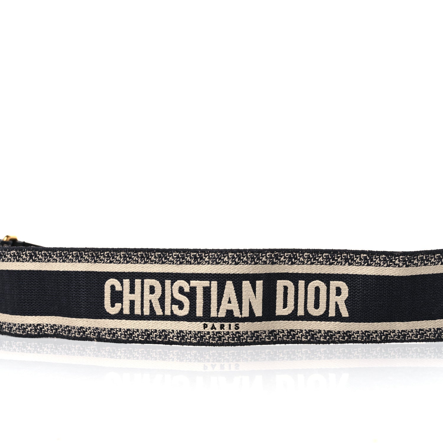 Christian Dior Canvas Embroidered Shoulder Strap Black 3 of 10
