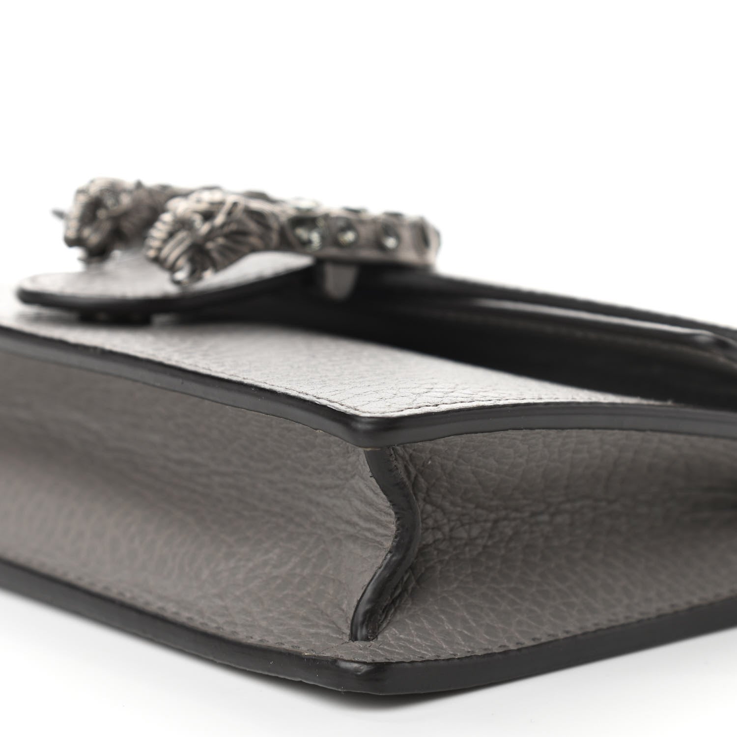 Gucci Dollar Calfskin Crystal Super Mini Dionysus Shoulder Bag Dusty Grey Black Diamond 9 of 9