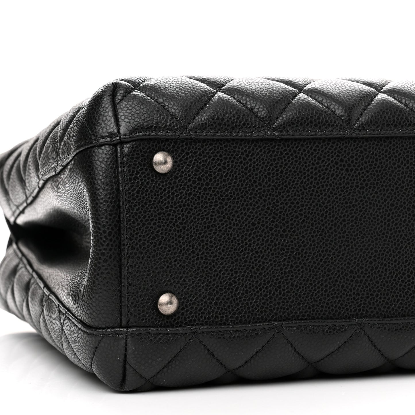 Caviar Quilted City Shopping Tote Black