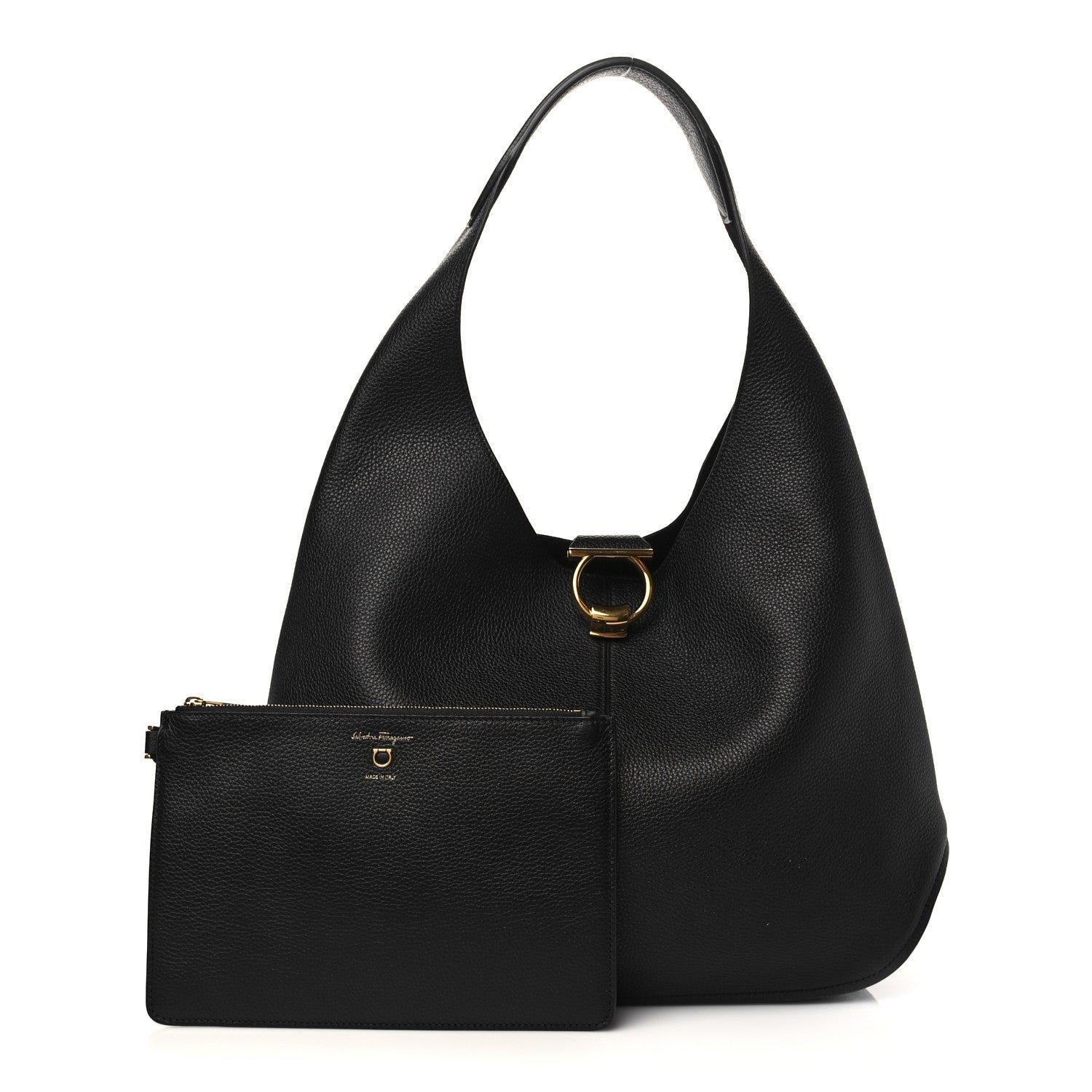 Salvatore Ferragamo Calfskin Margot Hobo Black 1 of 7
