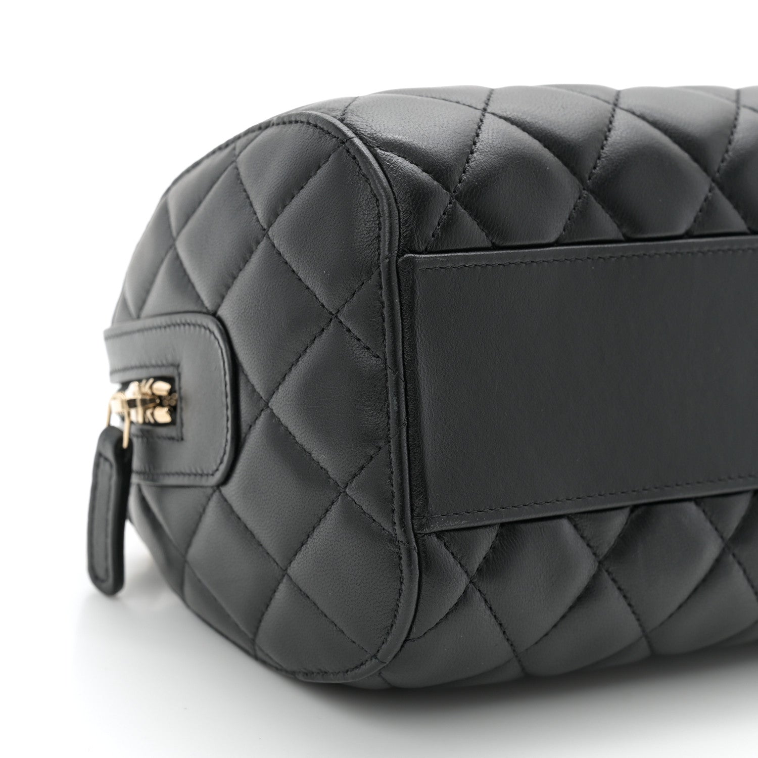 Chanel Lambskin Quilted Mini Bowling Bag Black 9 of 10