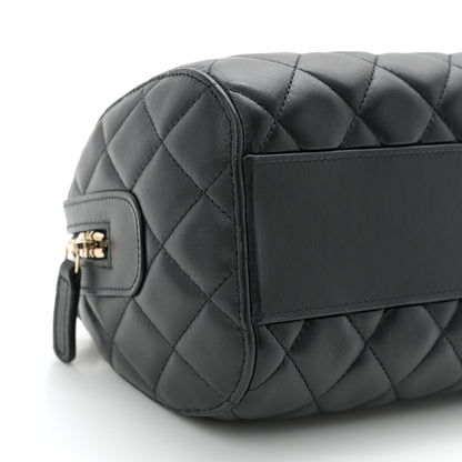 Chanel Lambskin Quilted Mini Bowling Bag Black 9 of 10