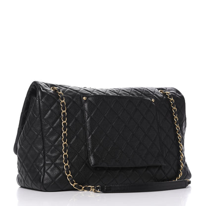 Chanel Calfskin Quilted XXL Travel Flap Bag Black 2 of 11