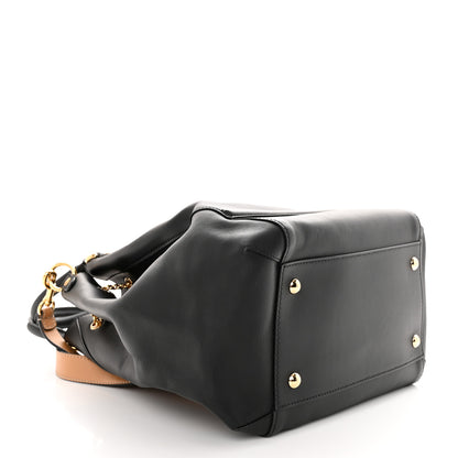 Fendi Vitello Grace King Karligraphy Chain Bucket Bag Black Bisquit 4 of 13