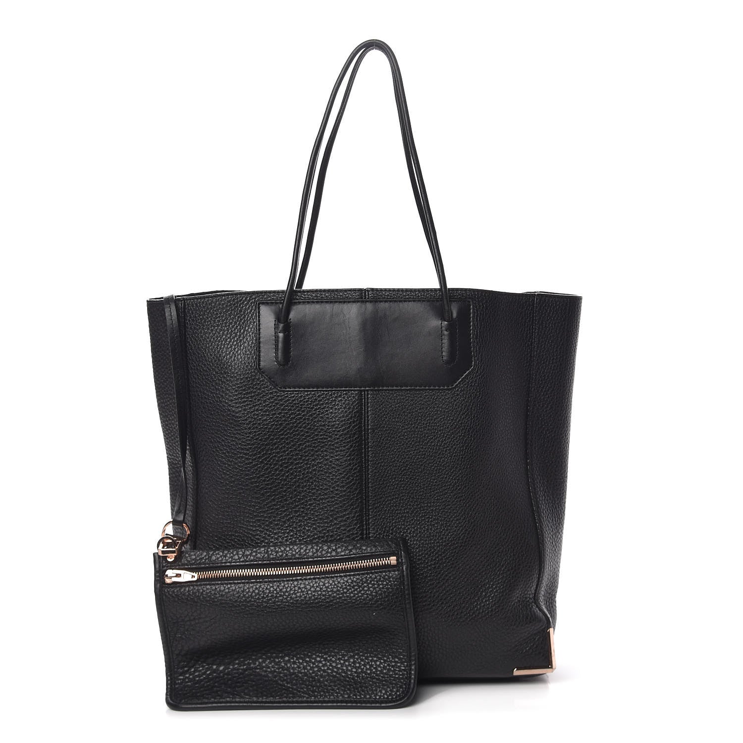 Alexander Wang Pebbled Calfskin Large Prisma Skeletal Tote Black Rose Gold Hardware 1 of 25