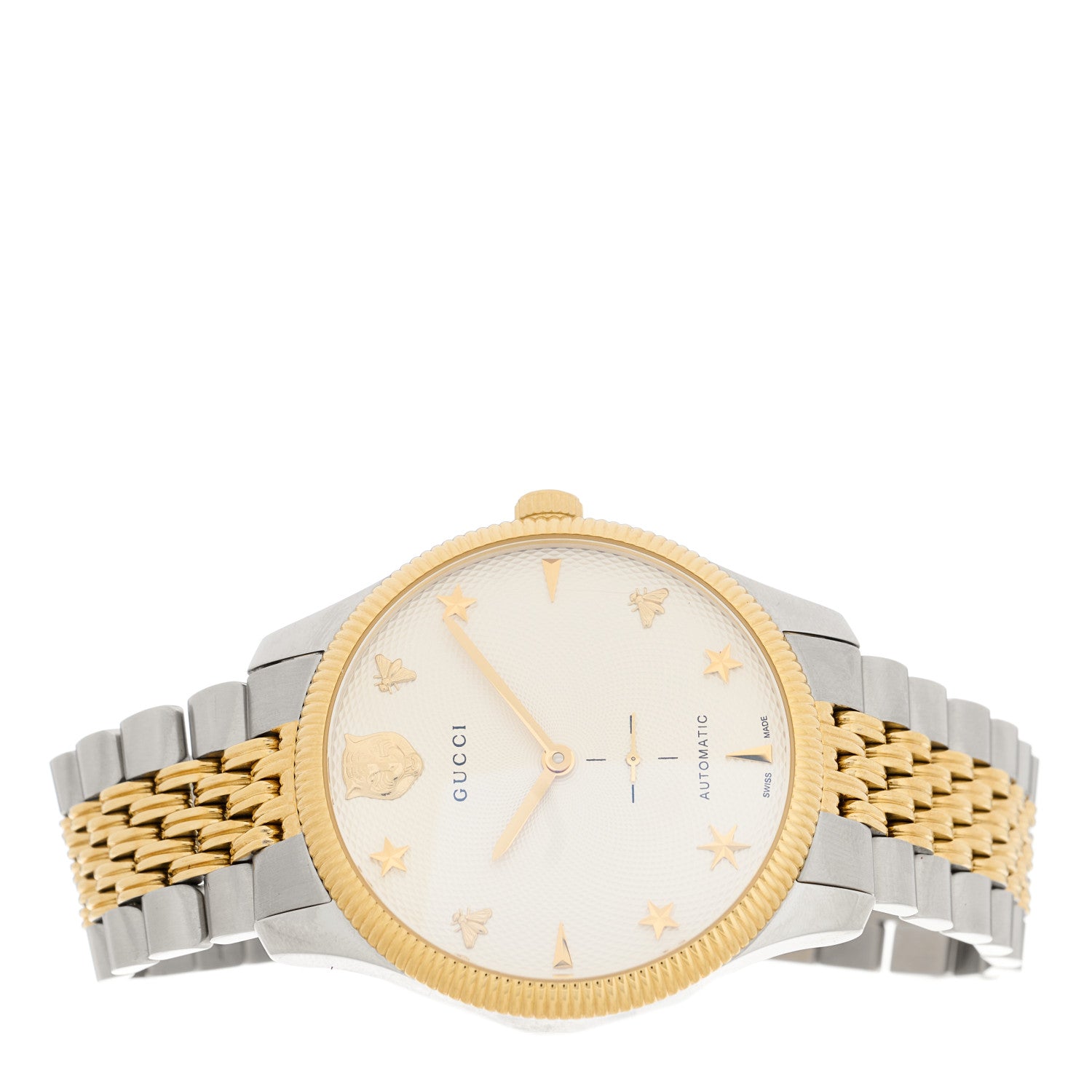 Gucci Stainless Steel 40mm G-Timeless Two Tone Charm Automatic Watch 2 of 4