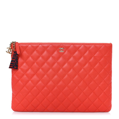 Chanel Lambskin Quilted Large Cuba Cosmetic Case Red 1 of 9