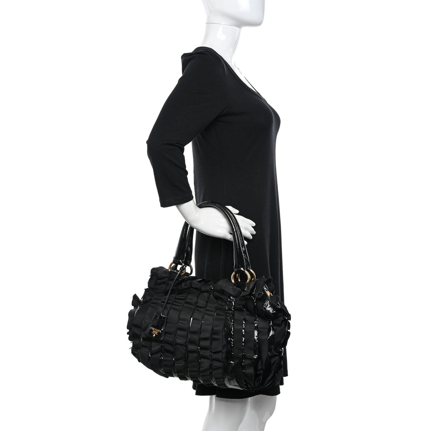 Nappa Ruffle Bag Black