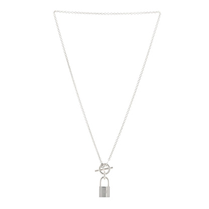 Hermes Sterling Silver Cadenas Kelly Lock Pendant Necklace 2 of 4