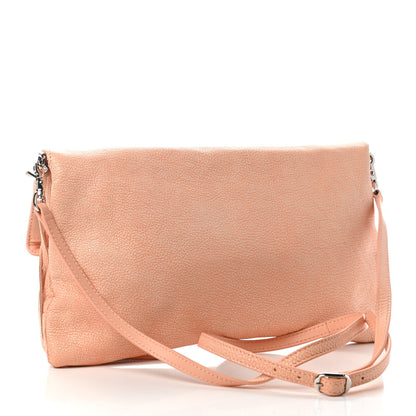 Balenciaga Chevre Silver Metallic Edge Hardware Envelope Clutch Rose Corail 3 of 9