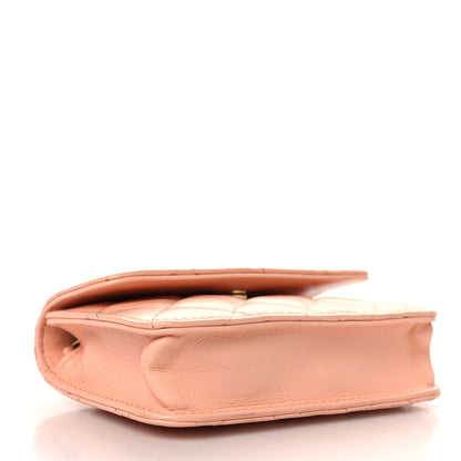 Chanel Lambskin Quilted Pearl Crush Waist Belt With Chain  Pink 4 of 11