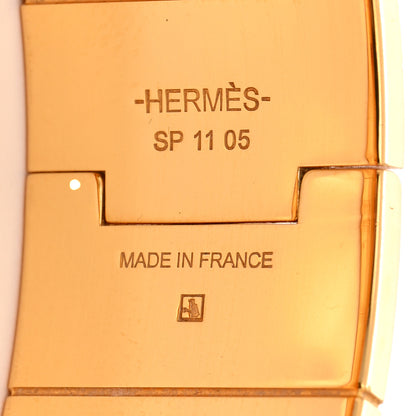 Hermes Enamel Printed Charniere Wide Hinged Bracelet S 9 of 11