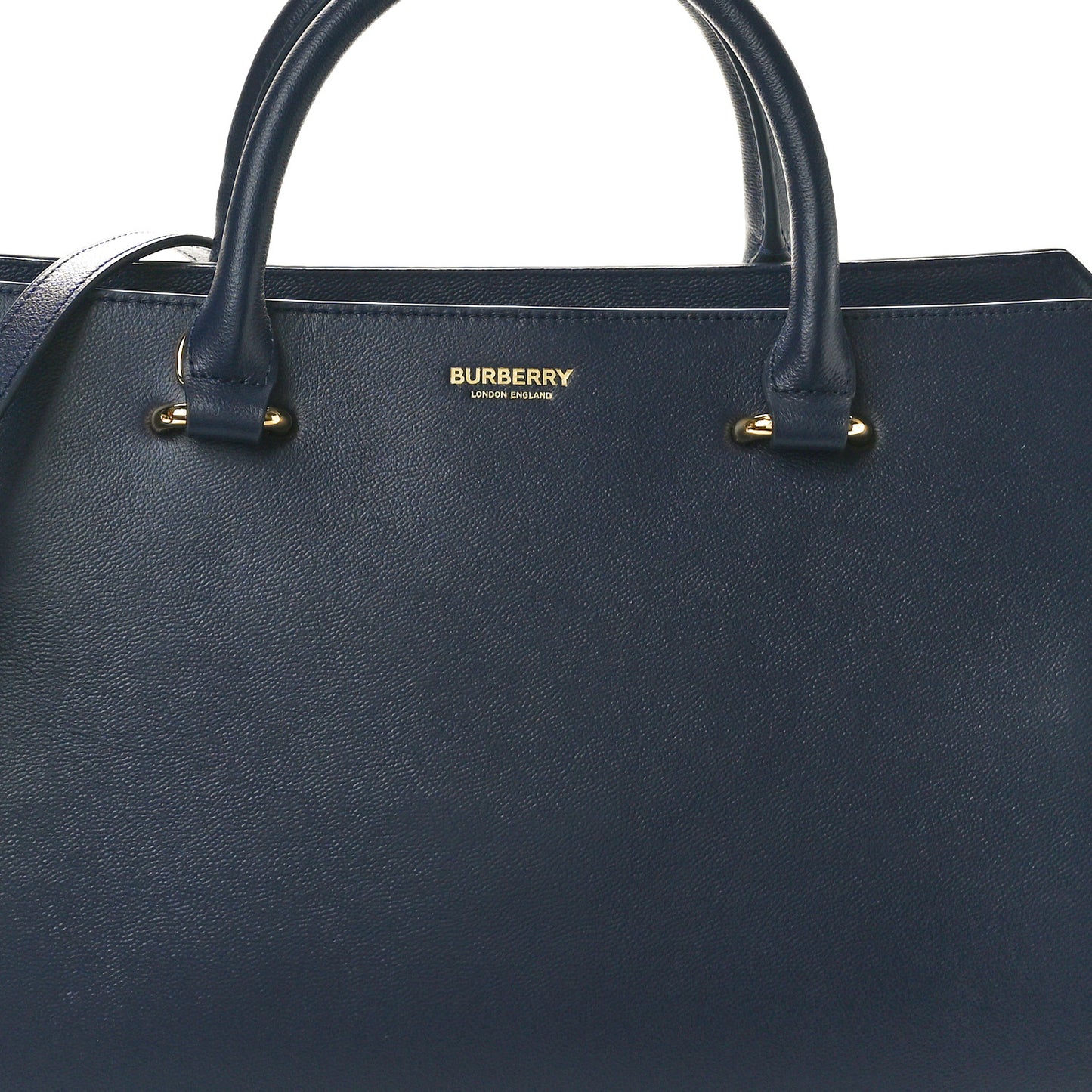 Calfskin Mega Check Small Banwell Tote Dark Canvas Blue