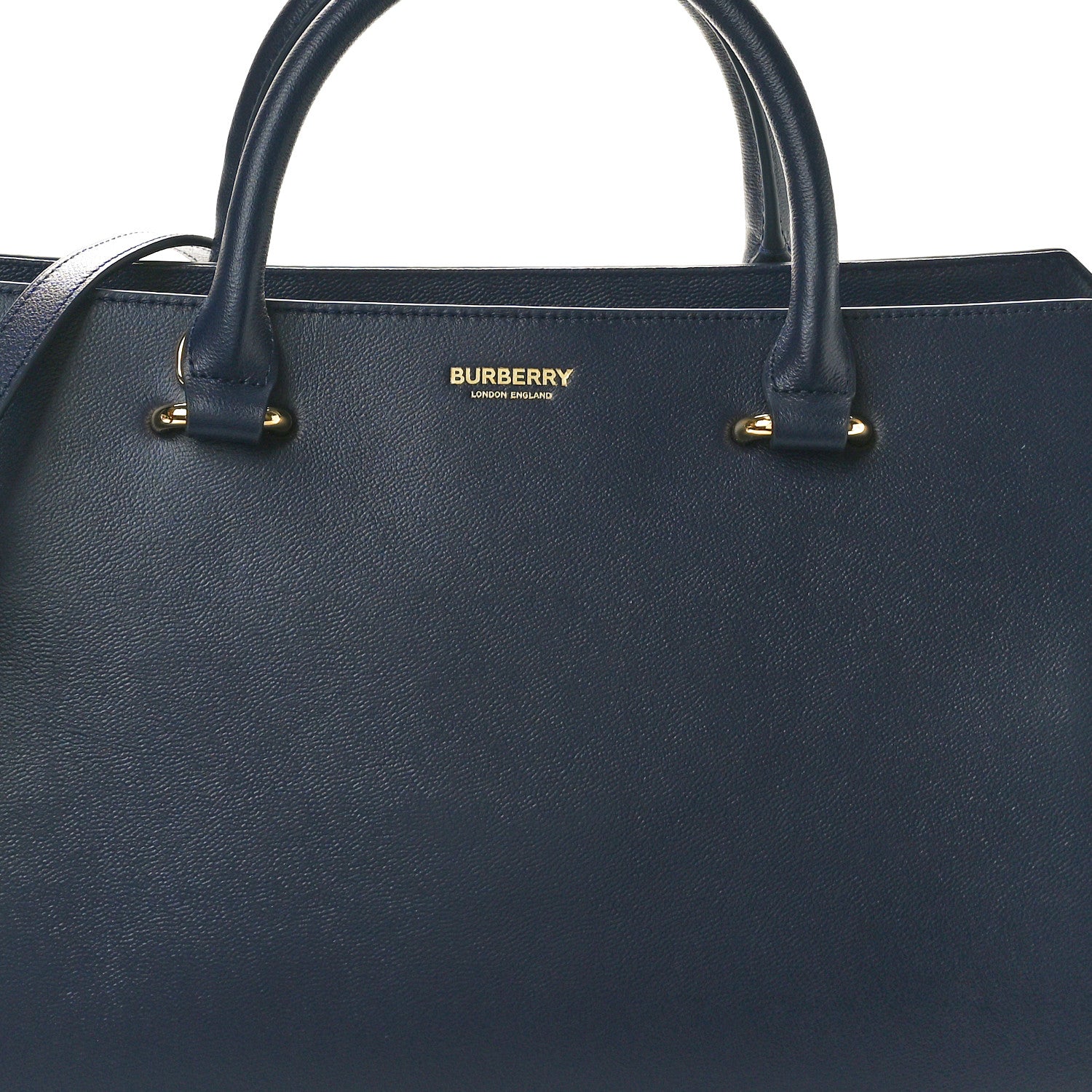 Burberry Calfskin Mega Check Small Banwell Tote Dark Canvas Blue 7 of 9