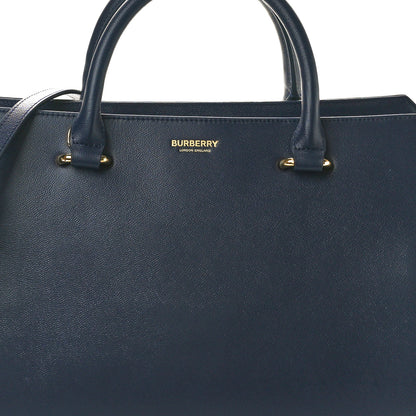 Burberry Calfskin Mega Check Small Banwell Tote Dark Canvas Blue 7 of 9