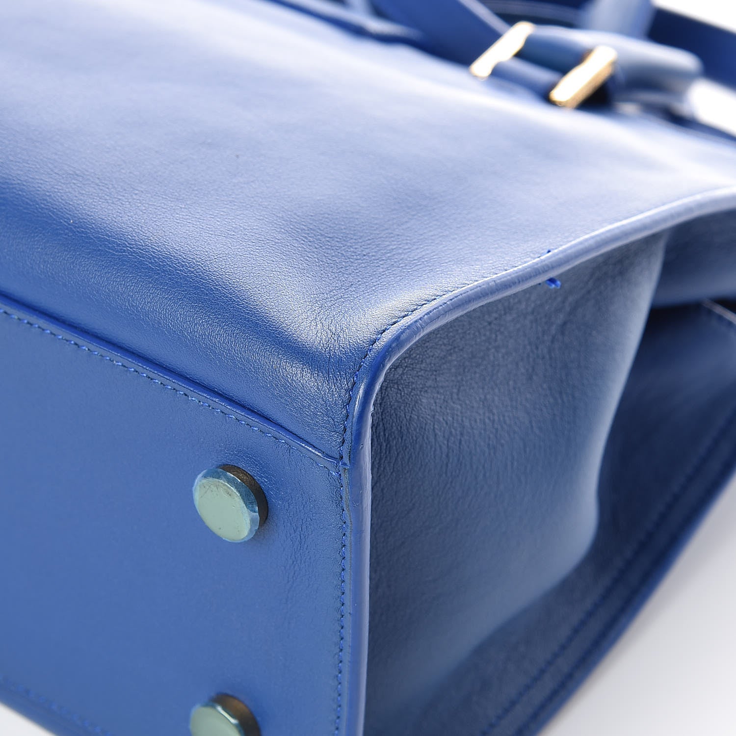 Saint Laurent Calfskin Monogram Baby Cabas Blue Majorelle 13 of 18