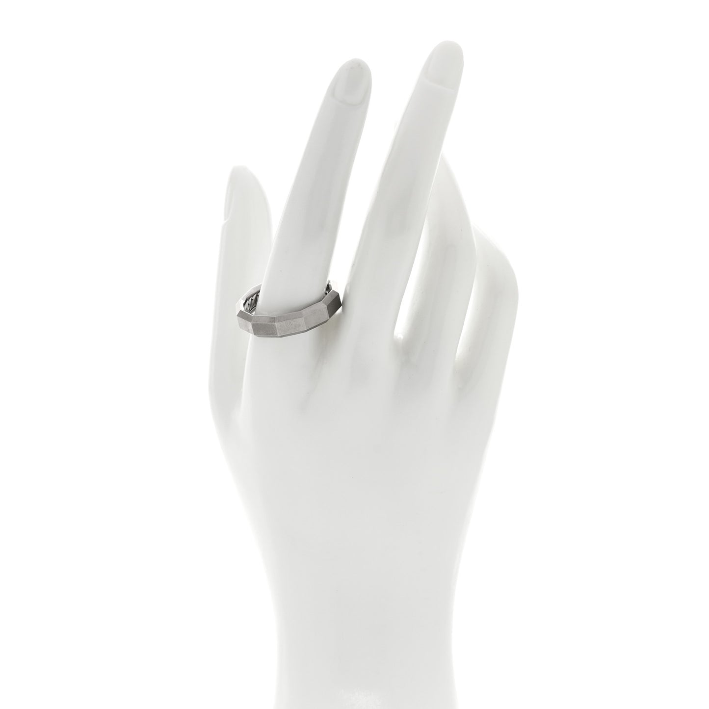 Titanium 6mm Faceted Band Ring 67 12