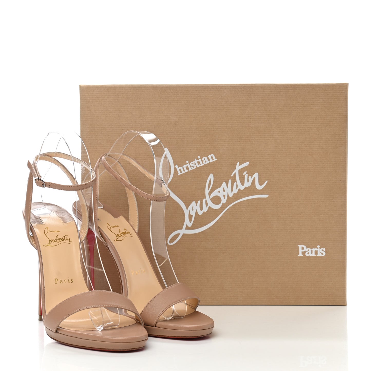 Nappa Loubi Queen 120 Pumps 39 Nude