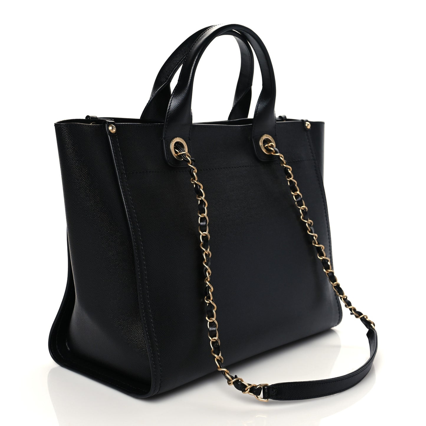 Caviar Small Studded Deauville Tote Black