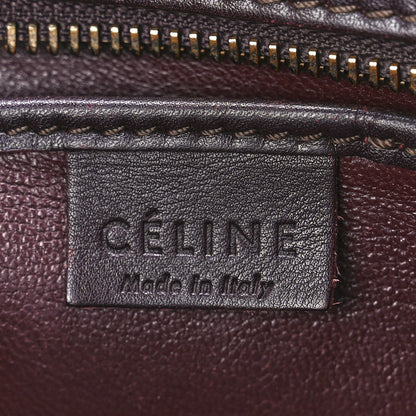 Celine Calfskin Suede Nano Tri-Color Luggage Burgundy 6 of 11