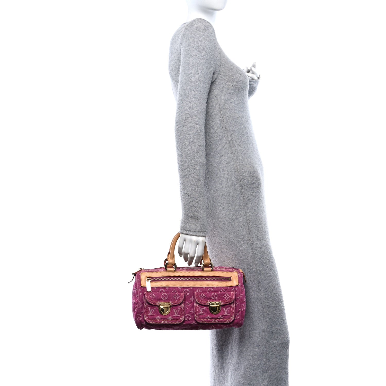 Louis Vuitton Monogram Denim Neo Speedy Fuchsia 3 of 13