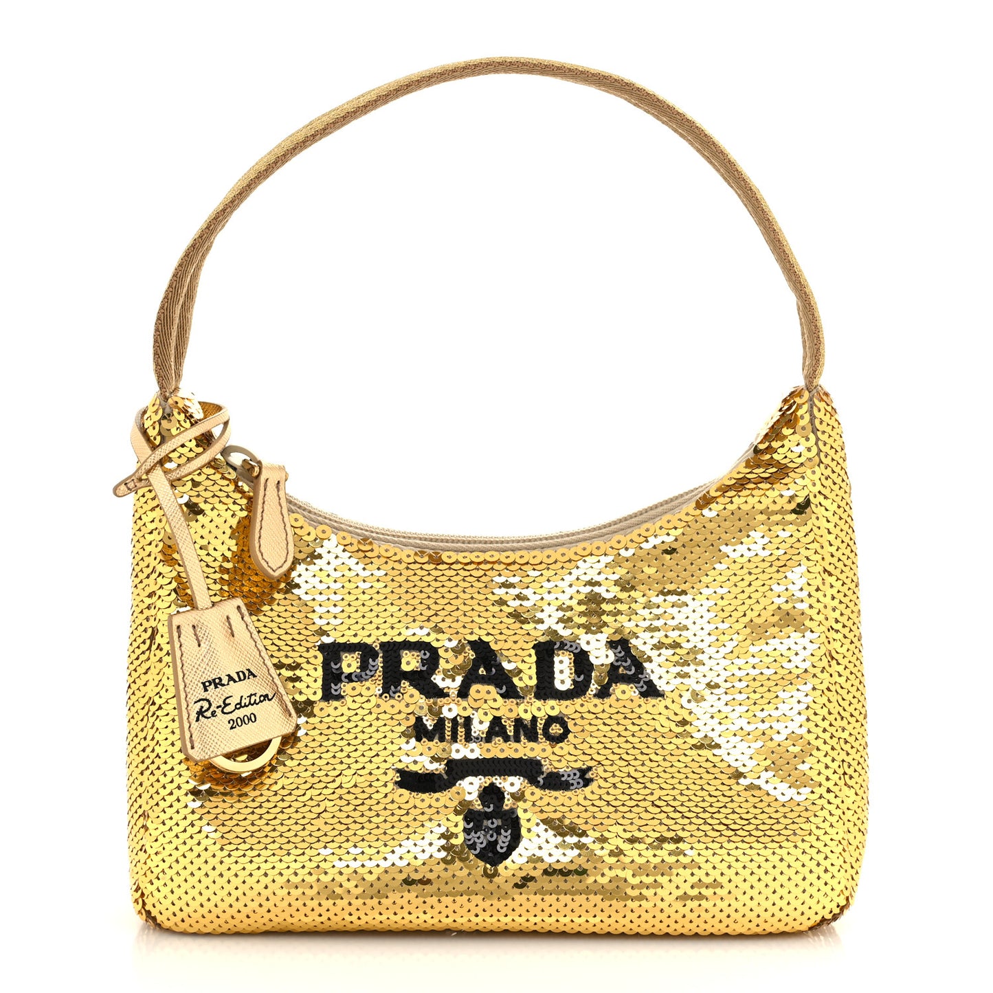 Paillettes Sequin Mini Re-Edition 2000 Bag Platino Black