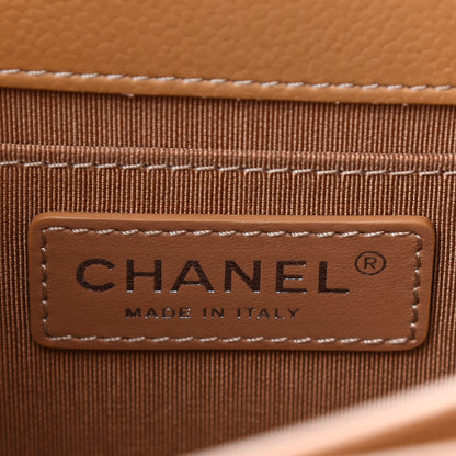 Chanel Grained Calfskin Quilted Small CC Box Top Handle Flap Camel 8 of 10