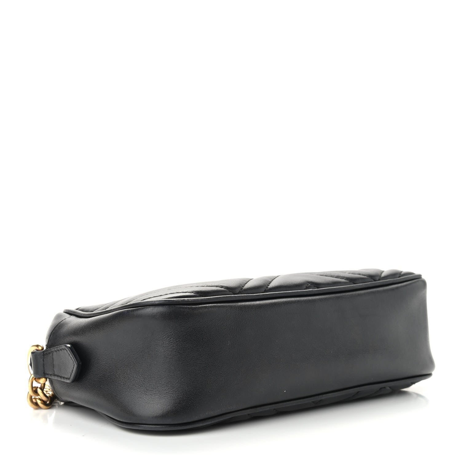 Gucci Calfskin Matelasse Small GG Marmont Chain Shoulder Bag Black 4 of 11