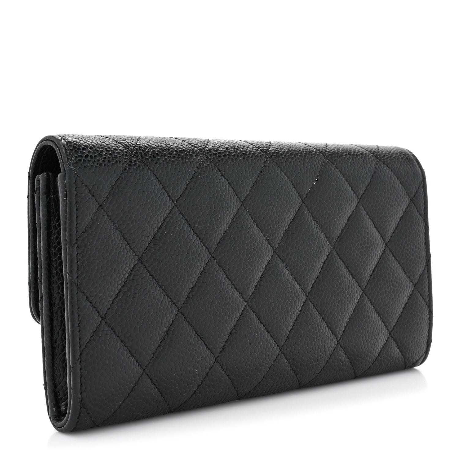 Chanel Caviar Quilted Large Gusset Flap Wallet Black 3 of 16