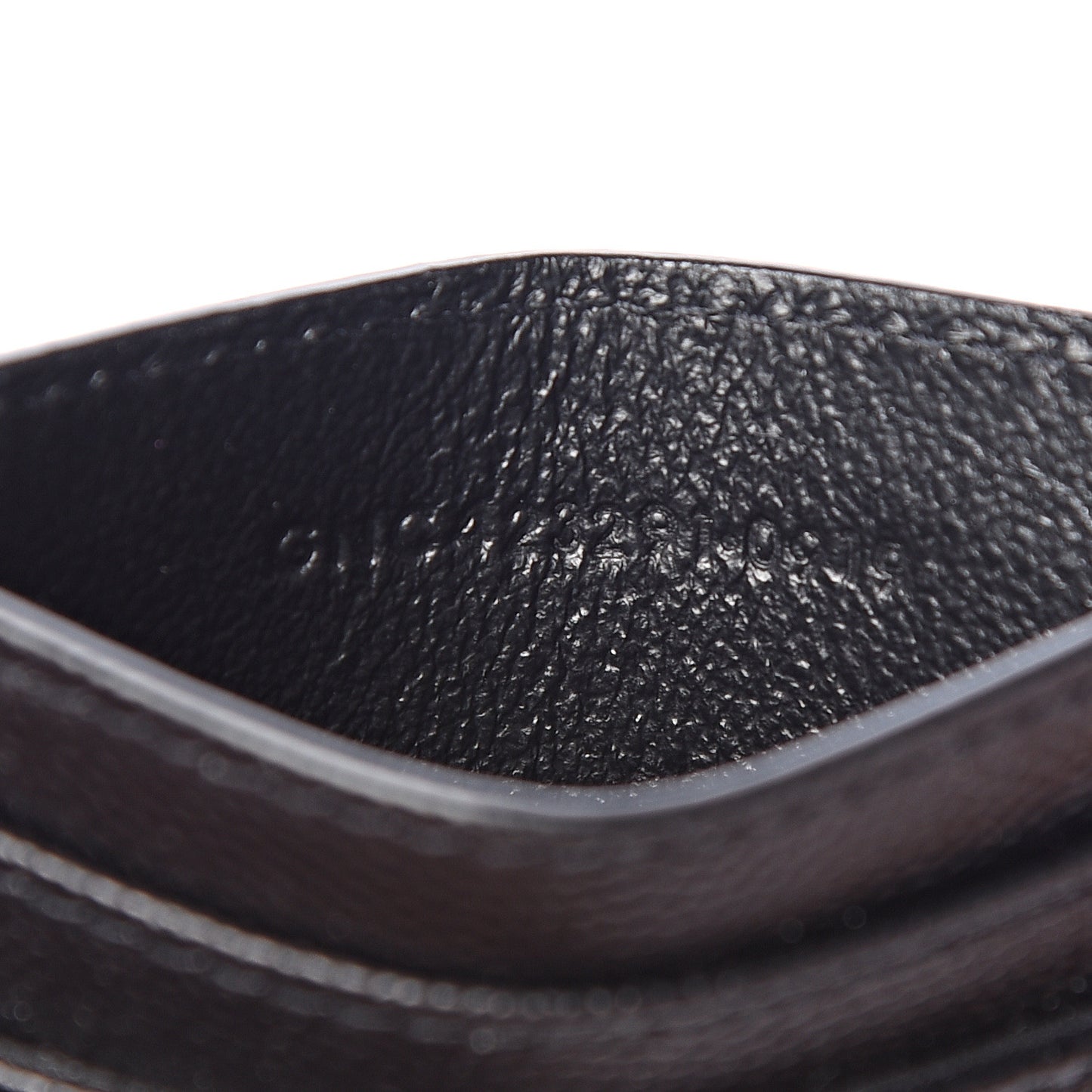 Grain De Poudre Matelasse Chevron Monogram Credit Card Case Black