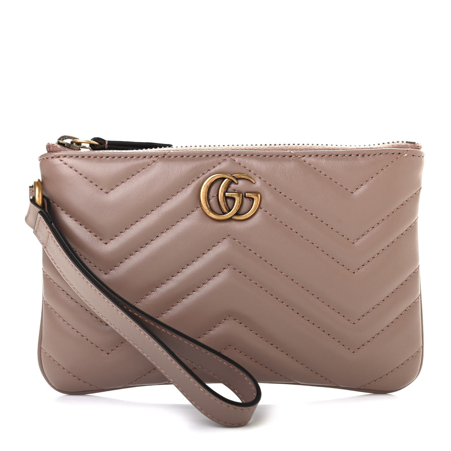Calfskin Matelasse GG Marmont Wrist Wallet Porcelain Rose