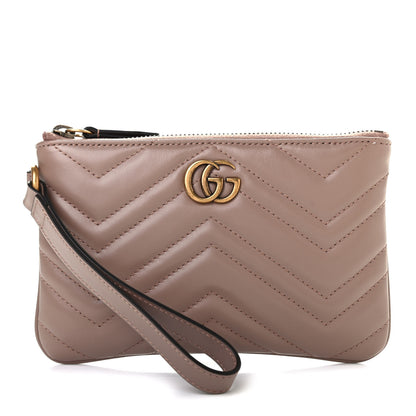 Gucci Calfskin Matelasse GG Marmont Wrist Wallet Porcelain Rose 1 of 7