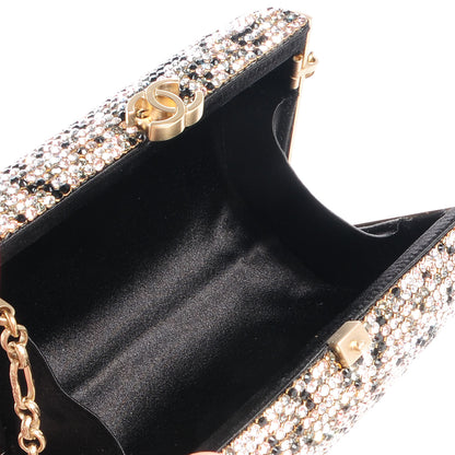 Chanel Swarovski Crystal Evening Bag Black Gold 5 of 7