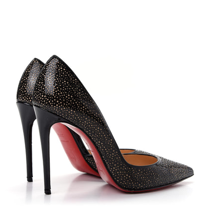 Christian Louboutin Patent Calfskin Perforated D'Orsay Pumps 35.5 Black 4 of 10