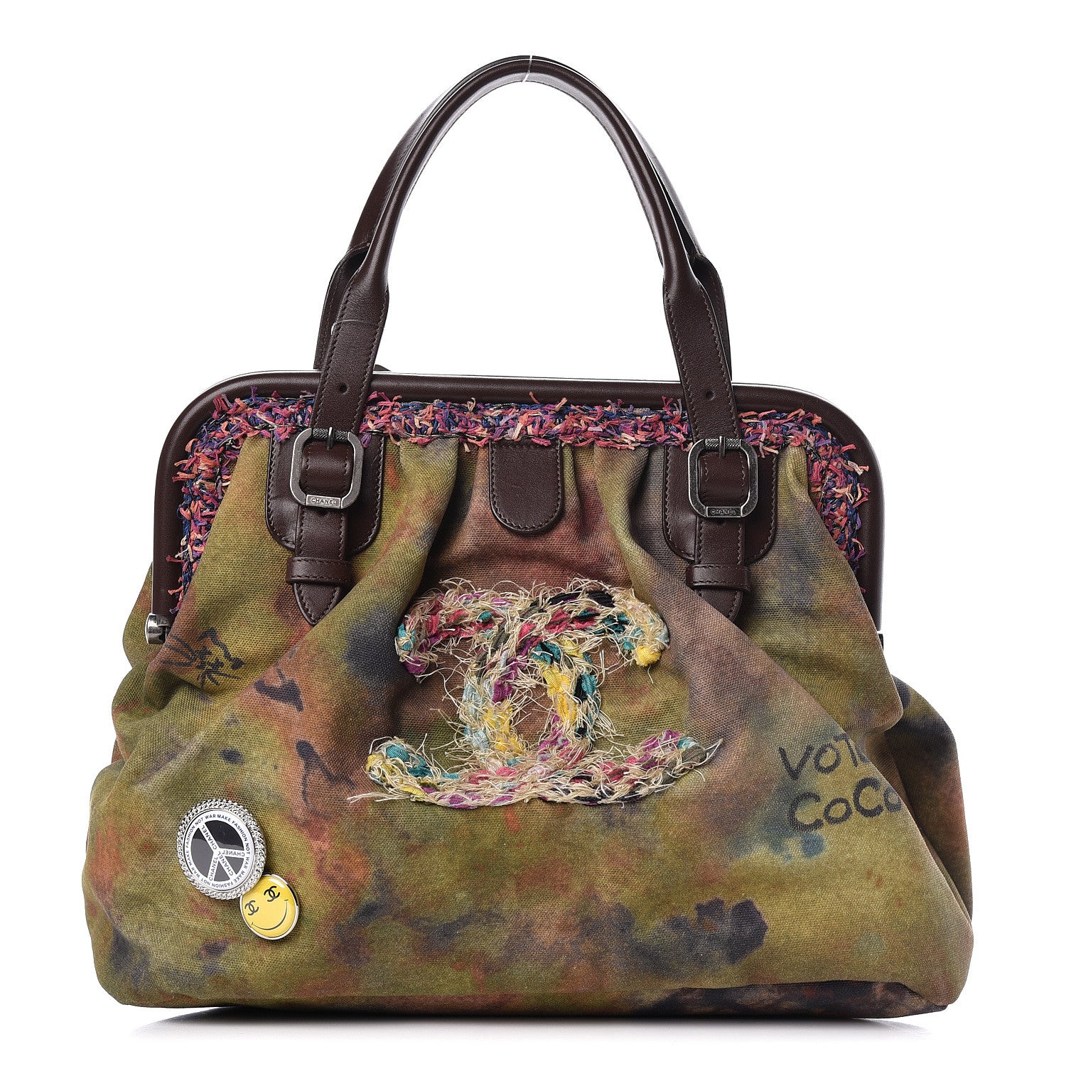 Chanel Washed Toile Graffiti On The Pavements Bowler Khaki Multicolor 1 of 12