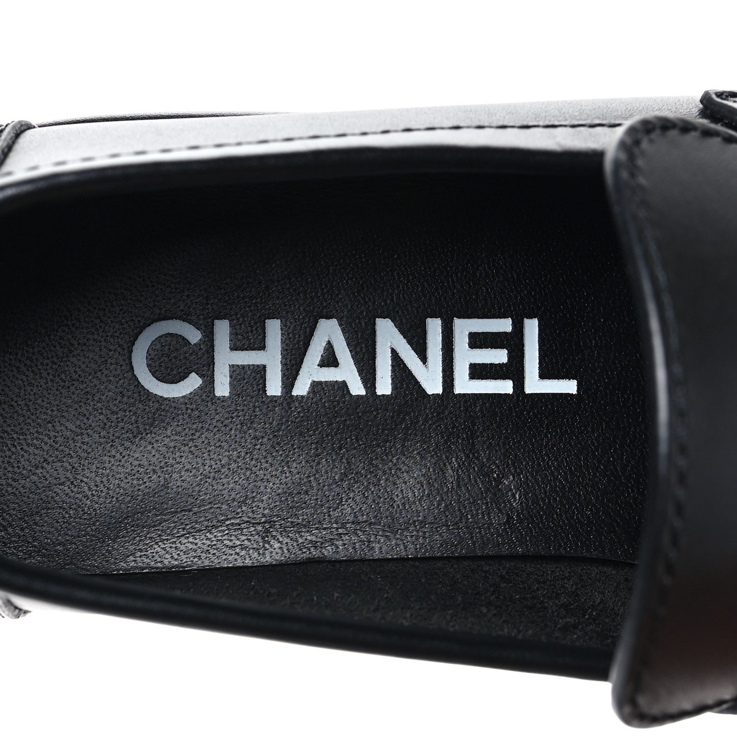 Calfskin CC Platform Loafers 36 Black