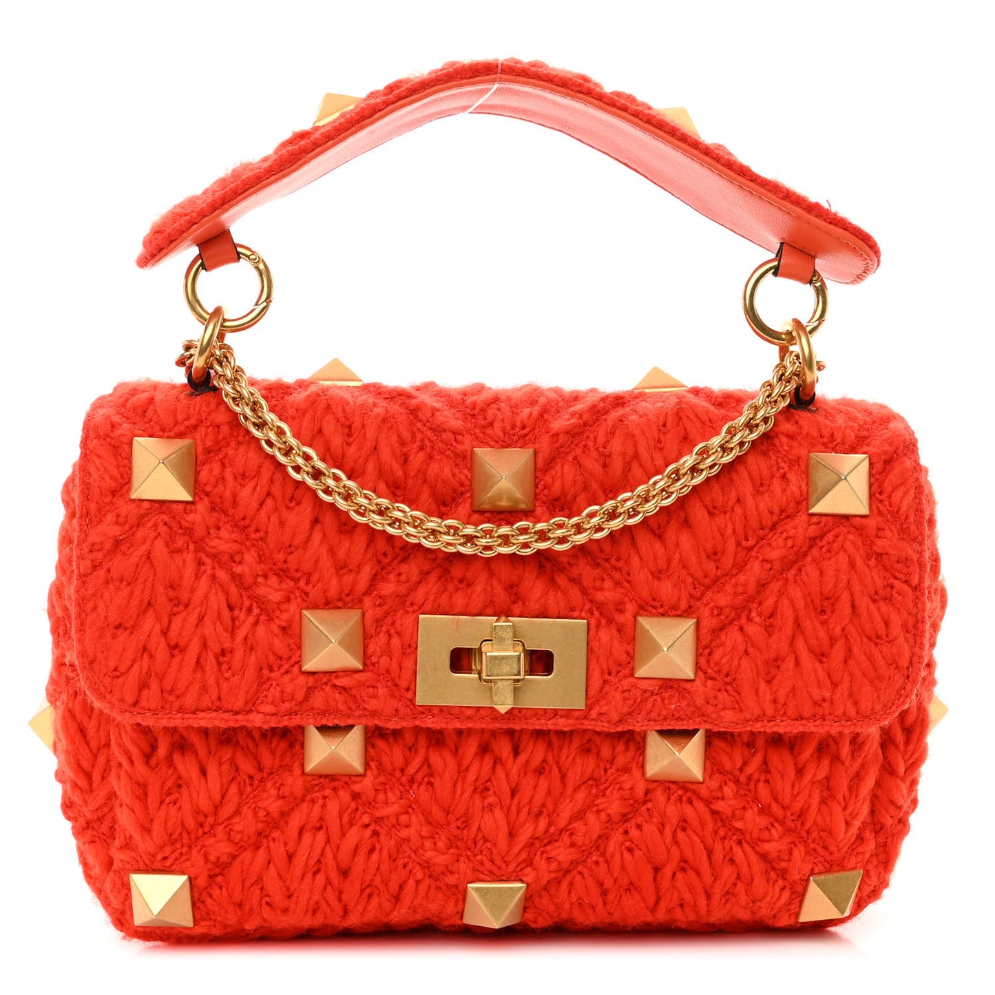 Cashmere Medium Roman Stud Shoulder Bag Titian