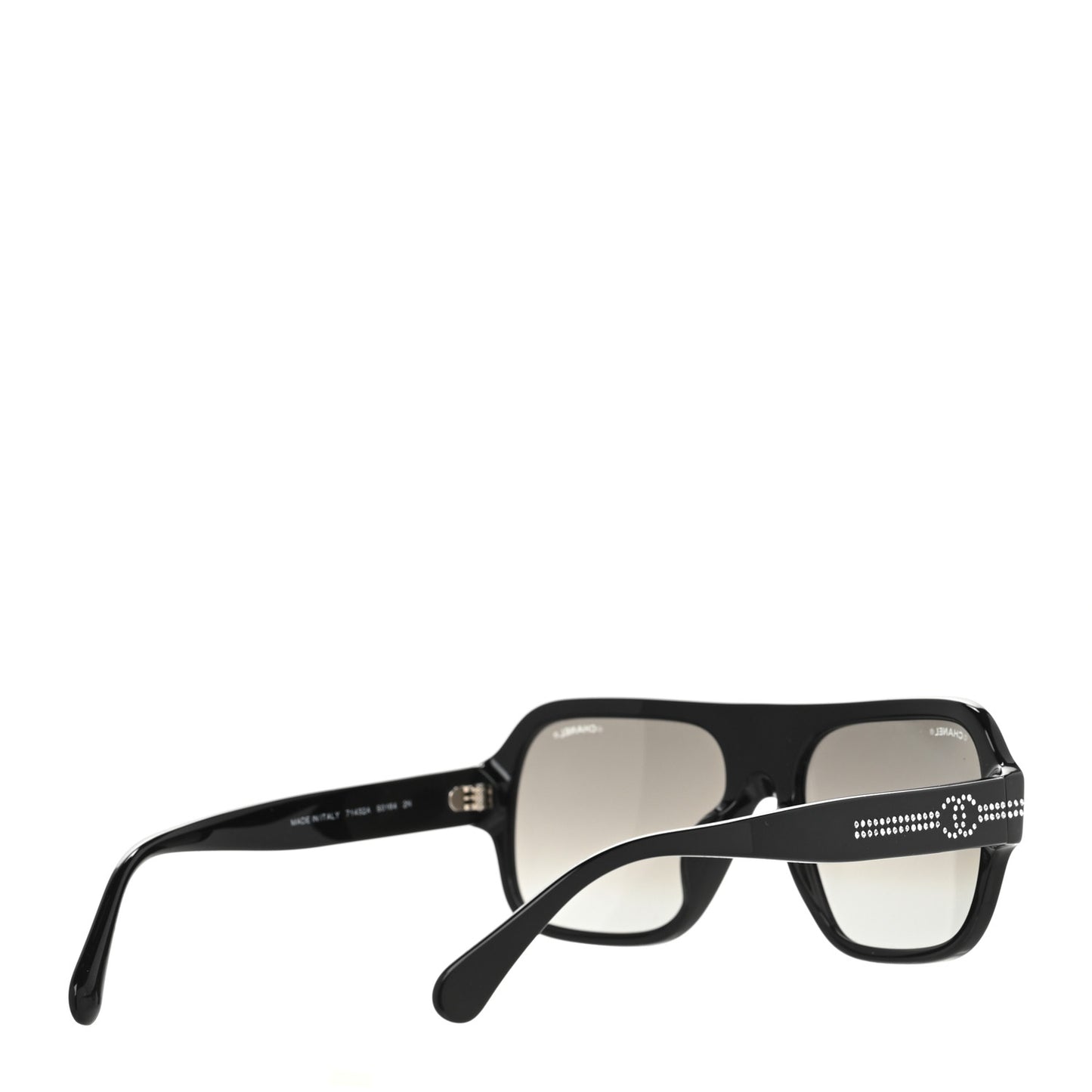 Crystal CC Shield Sunglasses 71432A Black Silver