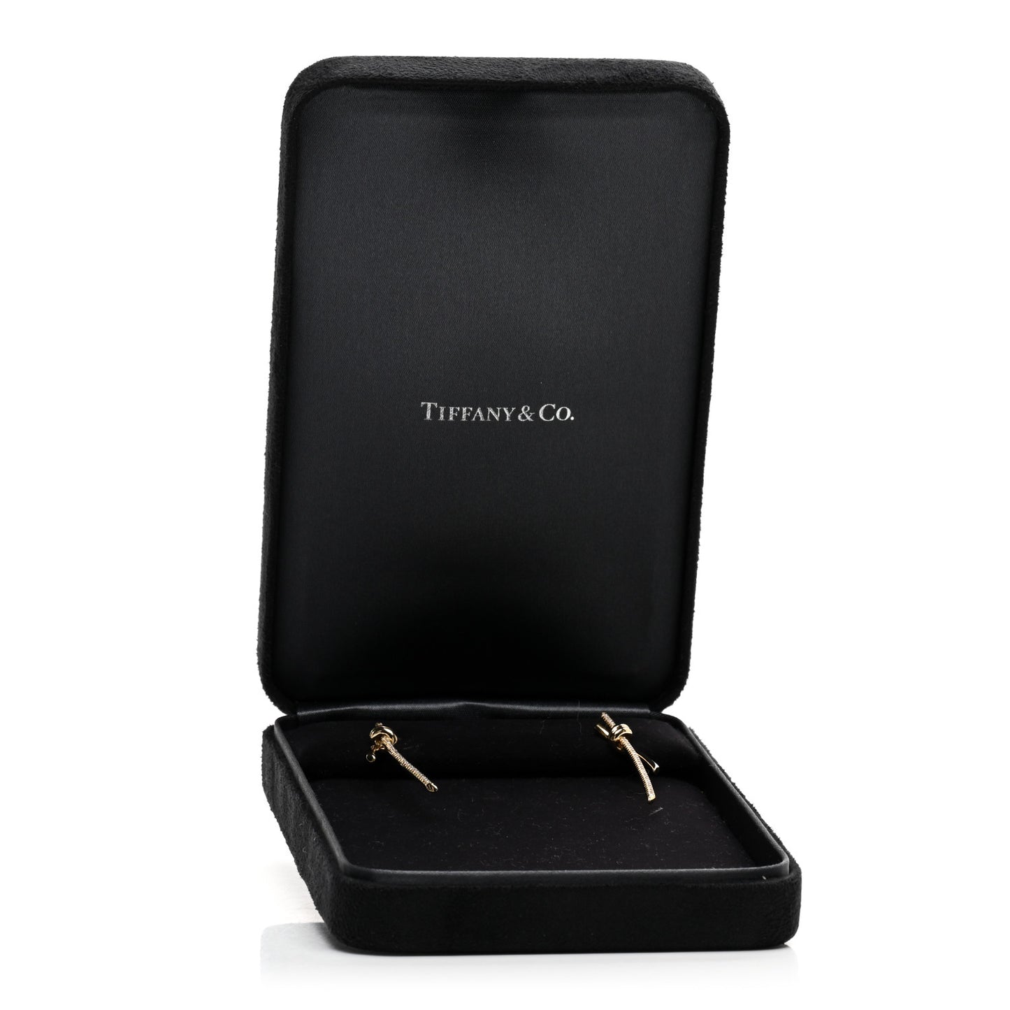 18K Yellow Gold Diamond Tiffany Knot Drop Earrings