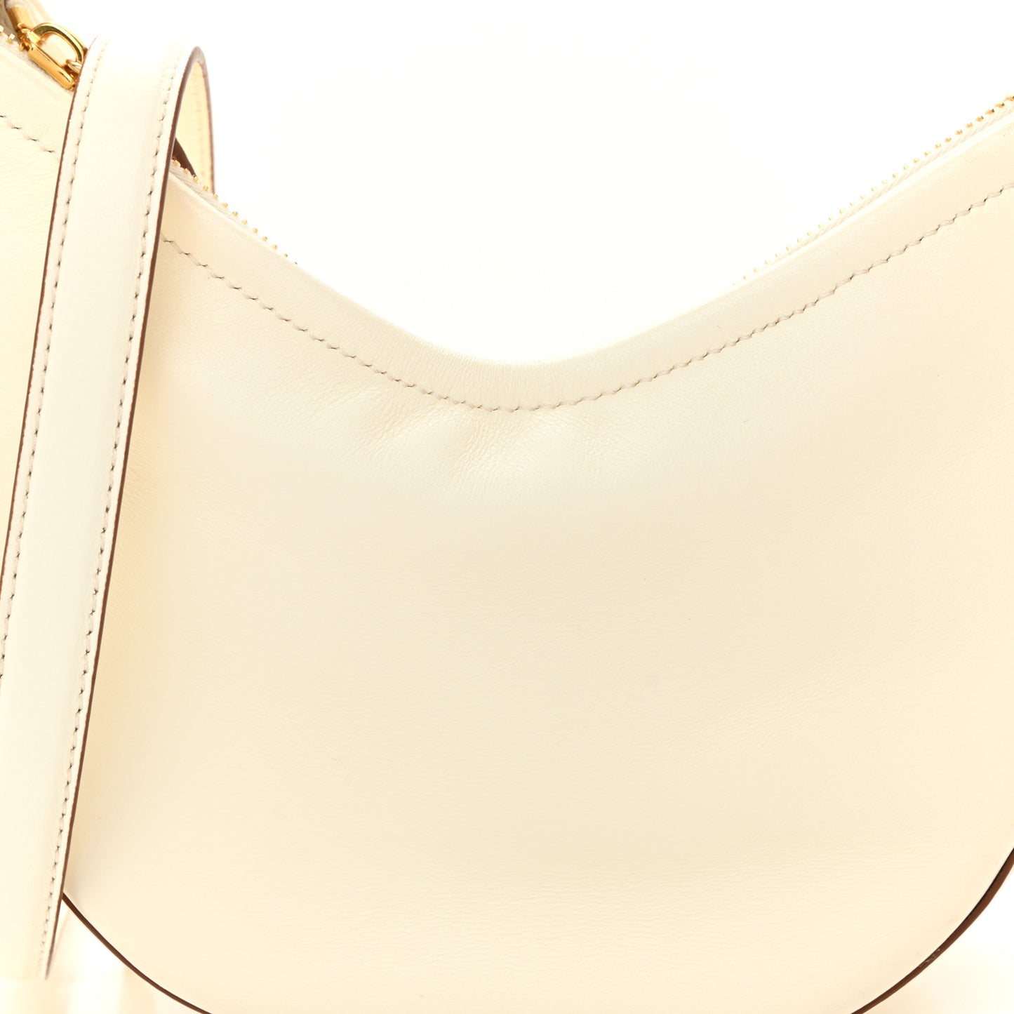 Nappa Mini Vlogo Moon Hobo Bag Ivory
