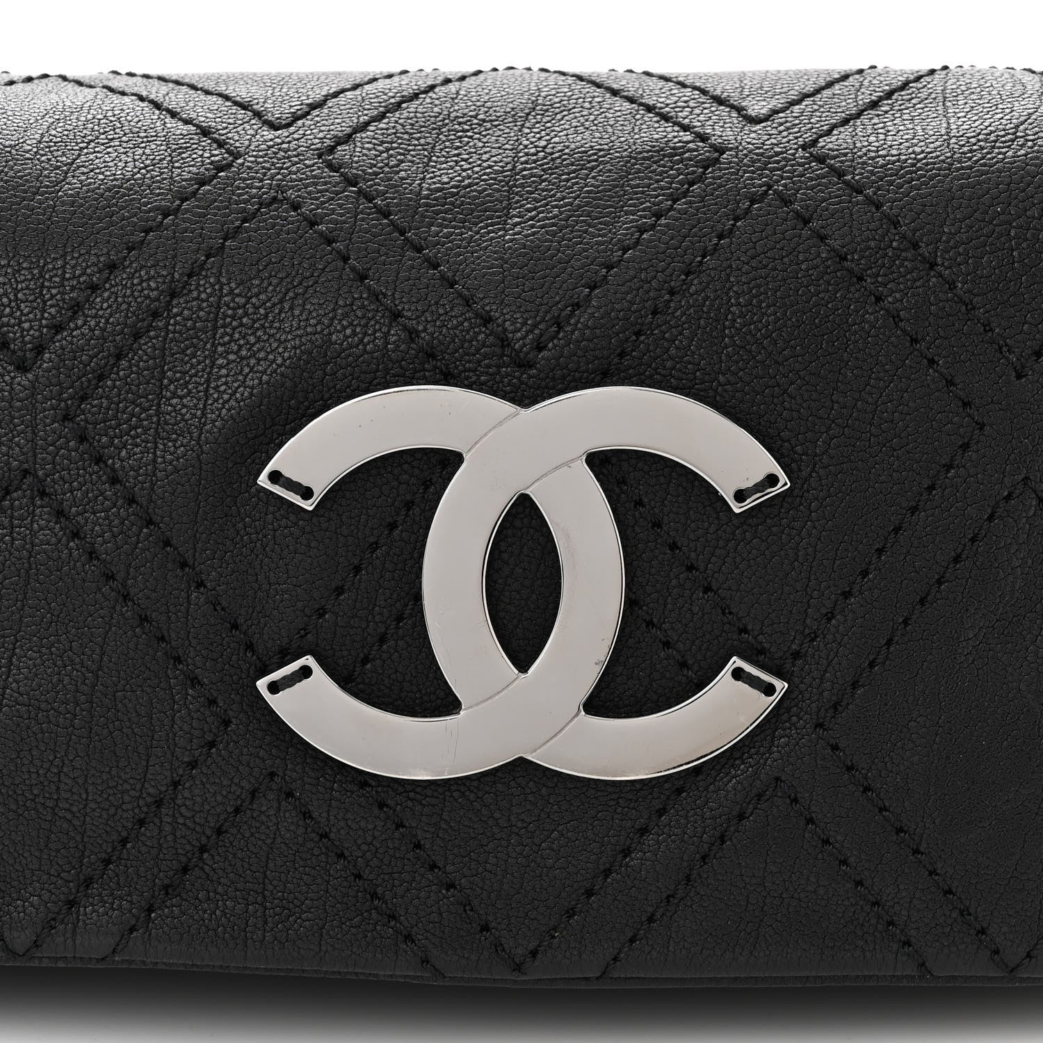 Chanel Calfskin Diamond Stitch Accordion Flap Black 8 of 13