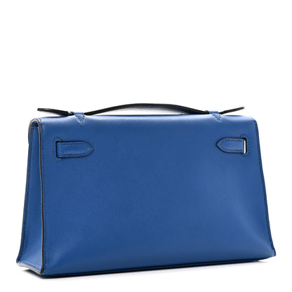 Hermes Swift Kelly Pochette Clutch Bleu France 3 of 11
