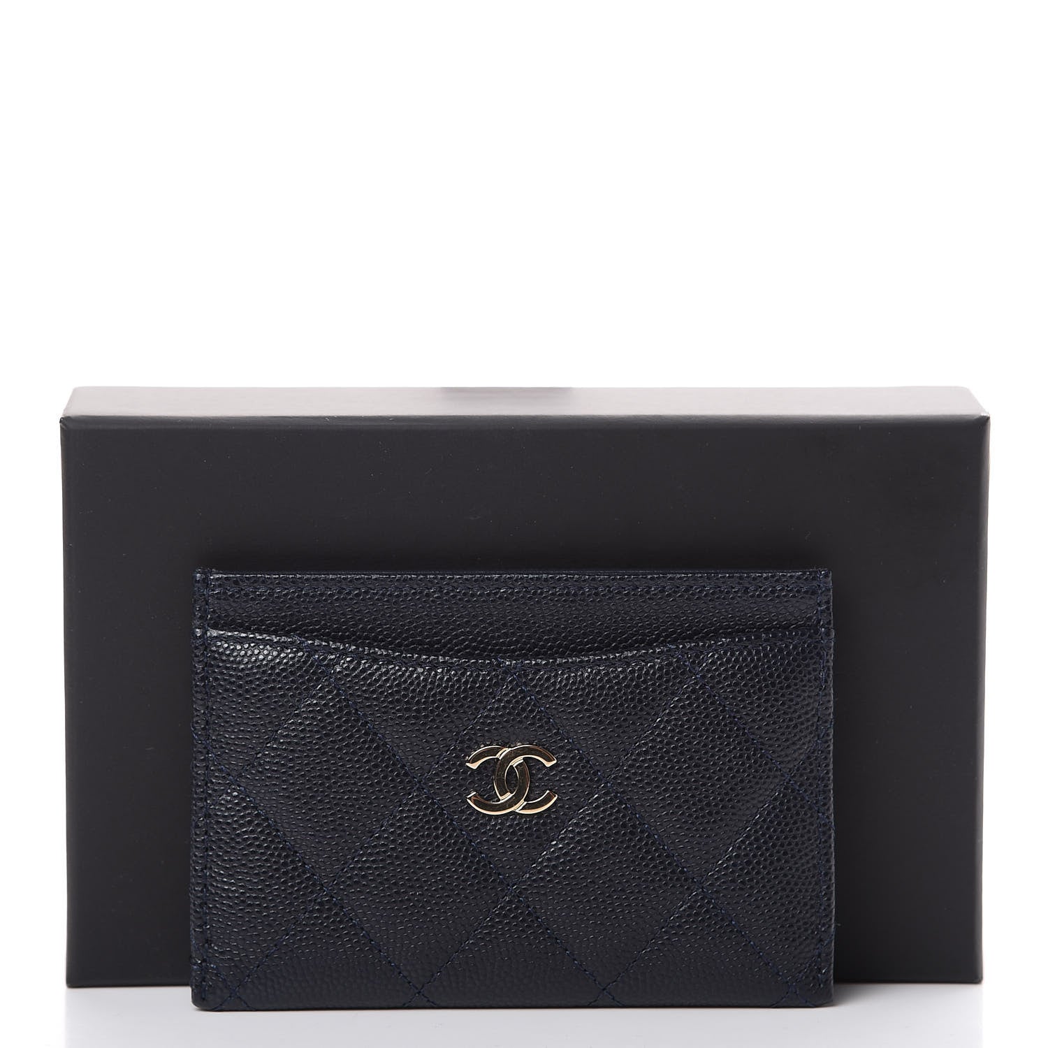 Chanel Caviar Quilted Card Holder Navy 8 of 8