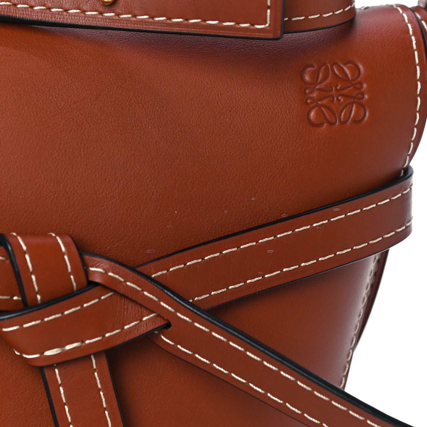 Calfskin Small Gate Crossbody Bag Rust