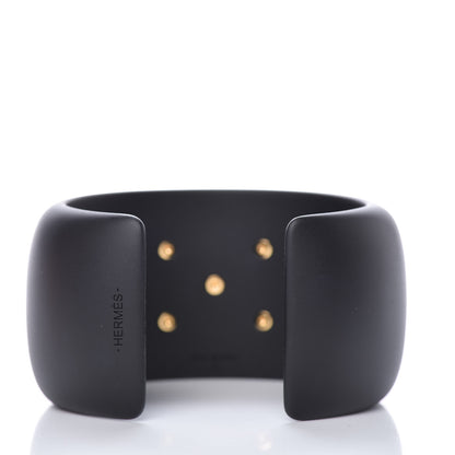 Hermes Pearwood Medor Cuff Bracelet S Black 3 of 5